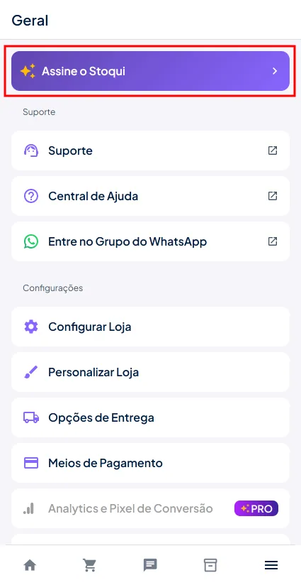 Selecionar plano