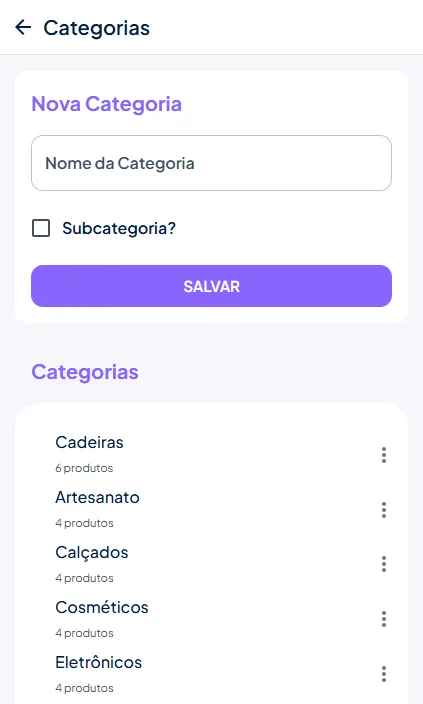 Cadastrar categoria