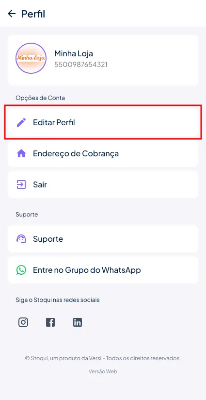 Excluir conta 1