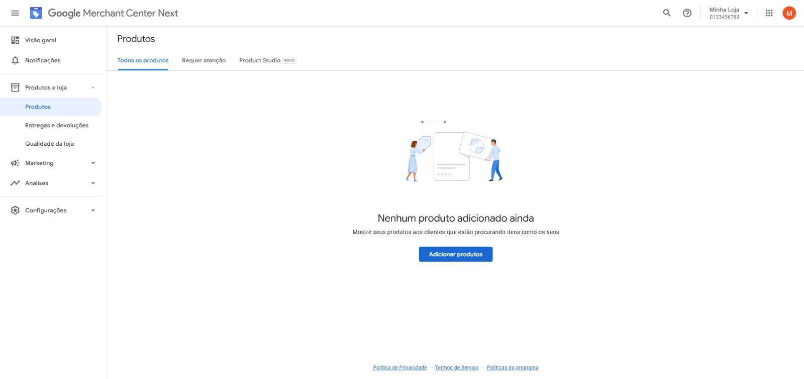 Adicionar produtos