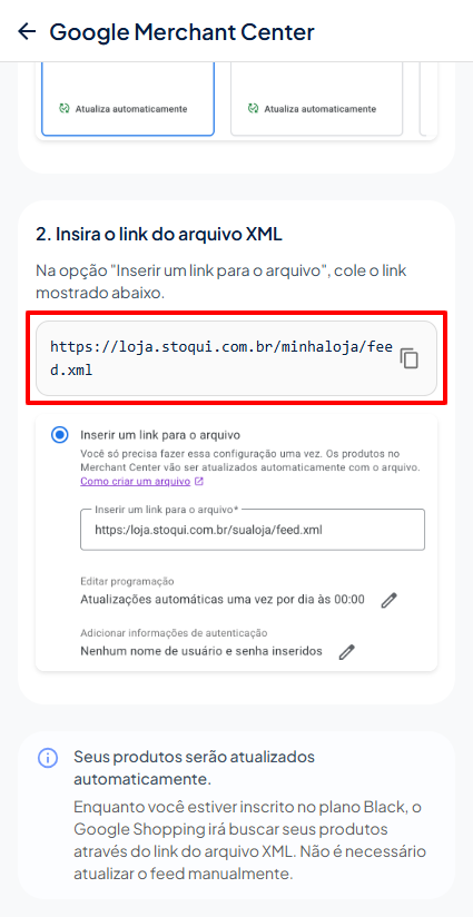 Link do arquivo XML Stoqui