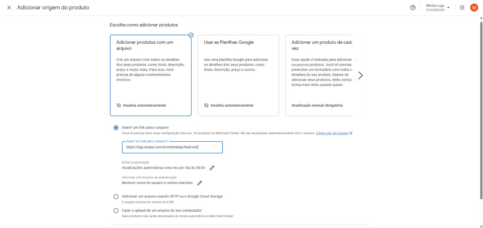Adicionar com arquivo