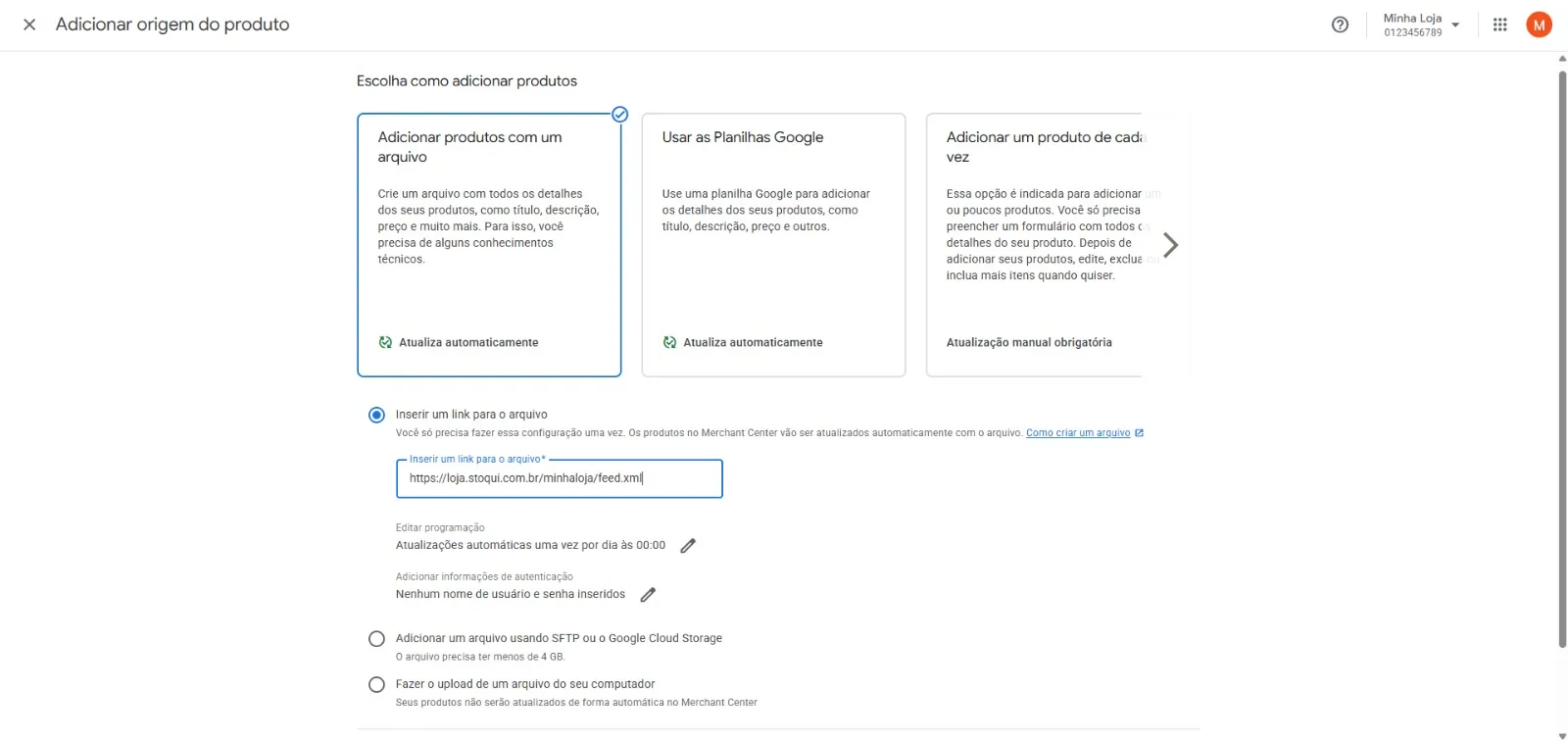 Adicionar com arquivo