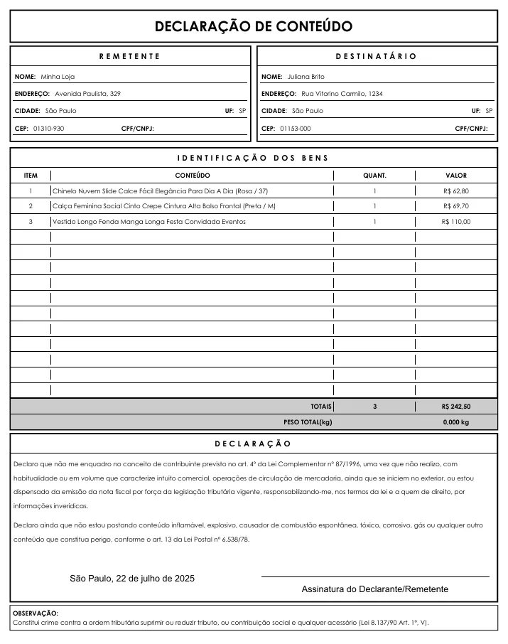 Declaração PDF