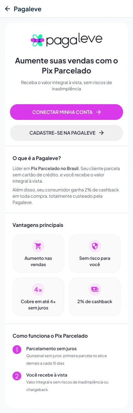 Pagaleve cadastro