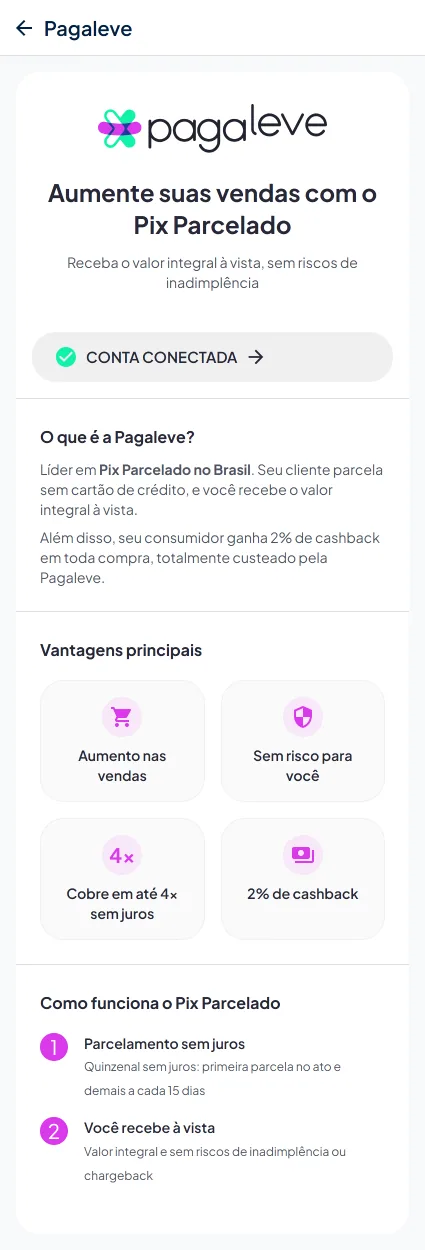 Pagaleve conta