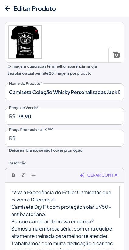 Preço promocional 1
