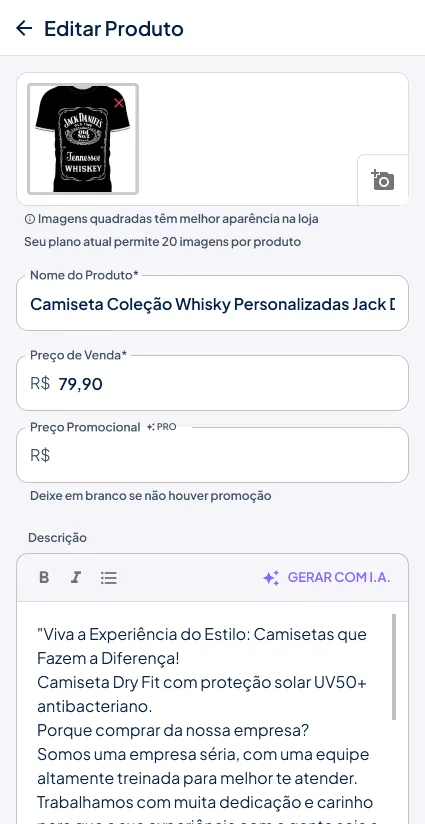 Preço promocional 1