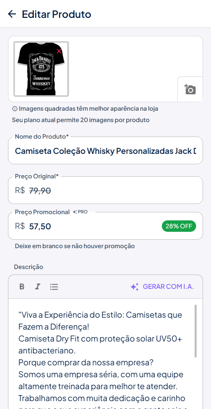 Preço promocional 2