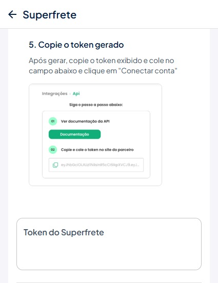 Colar token no Stoqui