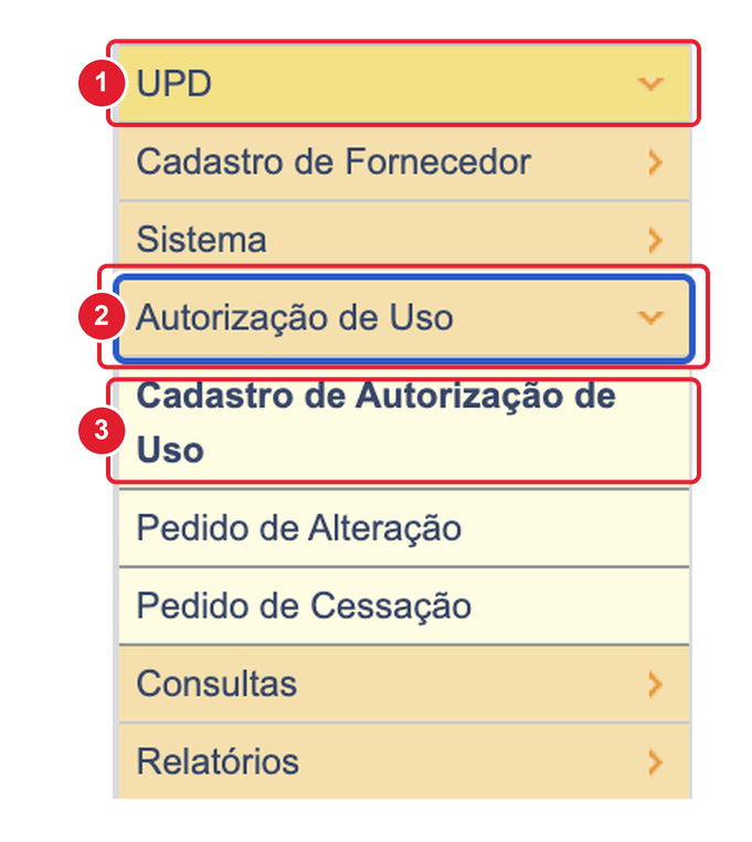 Menu UPD no portal da Receita/PR