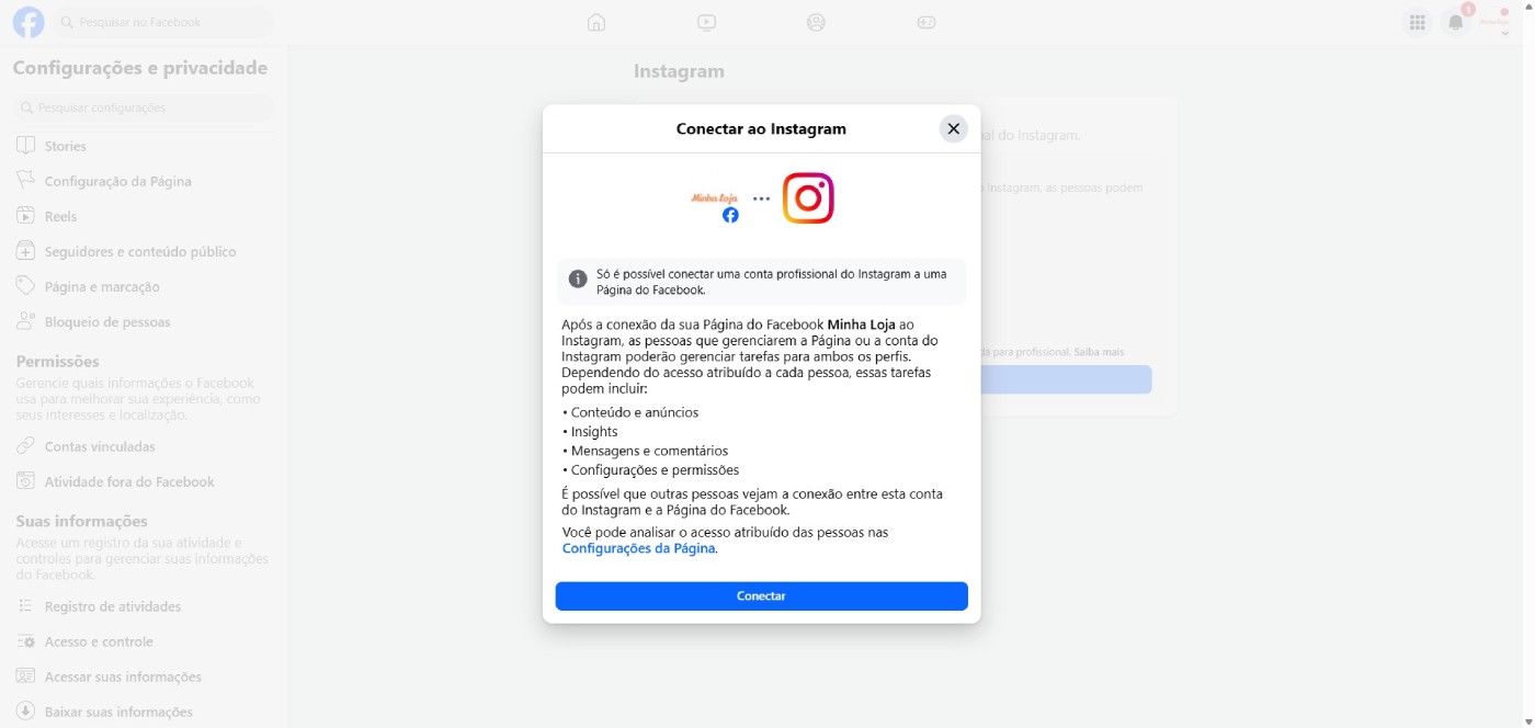 Conectar conta Instagram