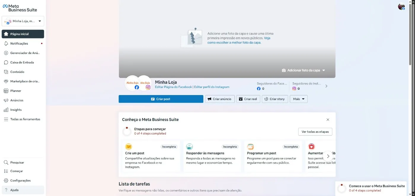 Criar conta Meta Business