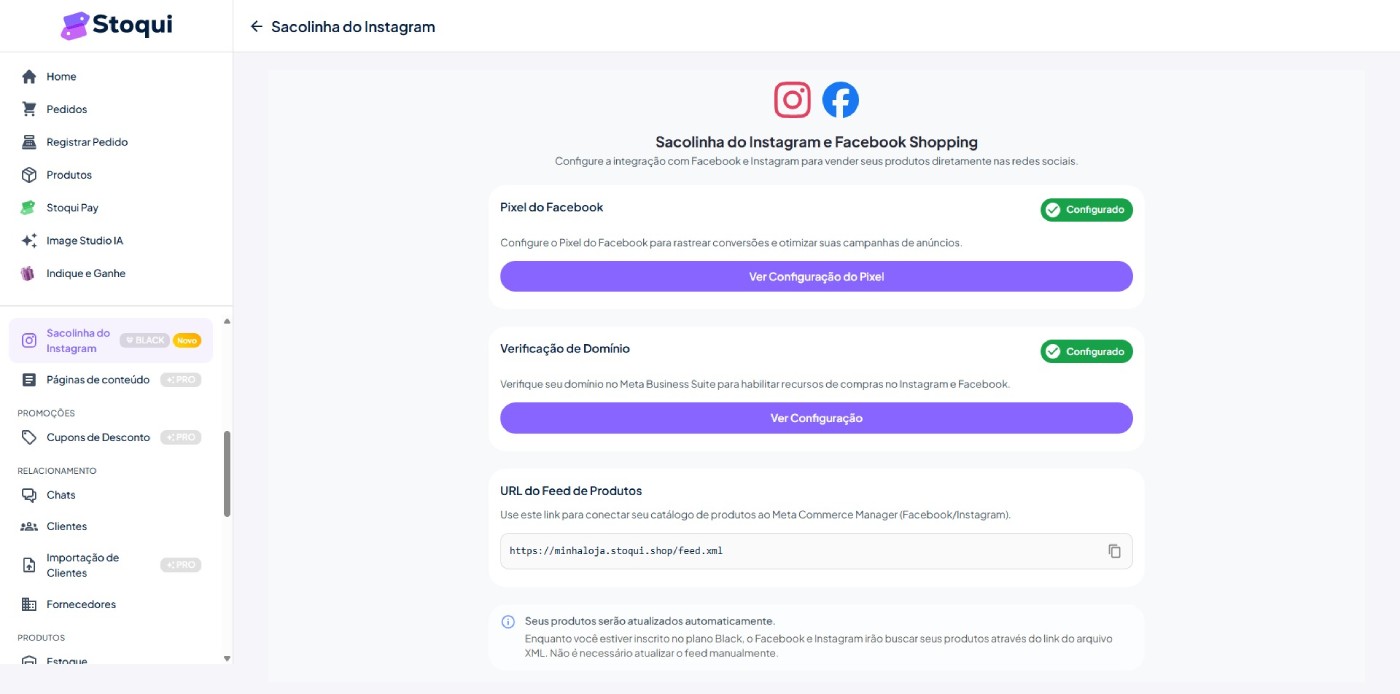 Configurar verificação Stoqui
