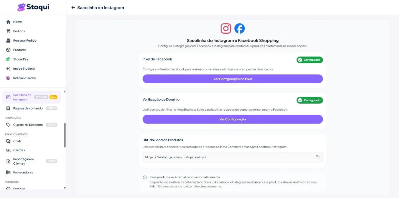 Configurar verificação Stoqui