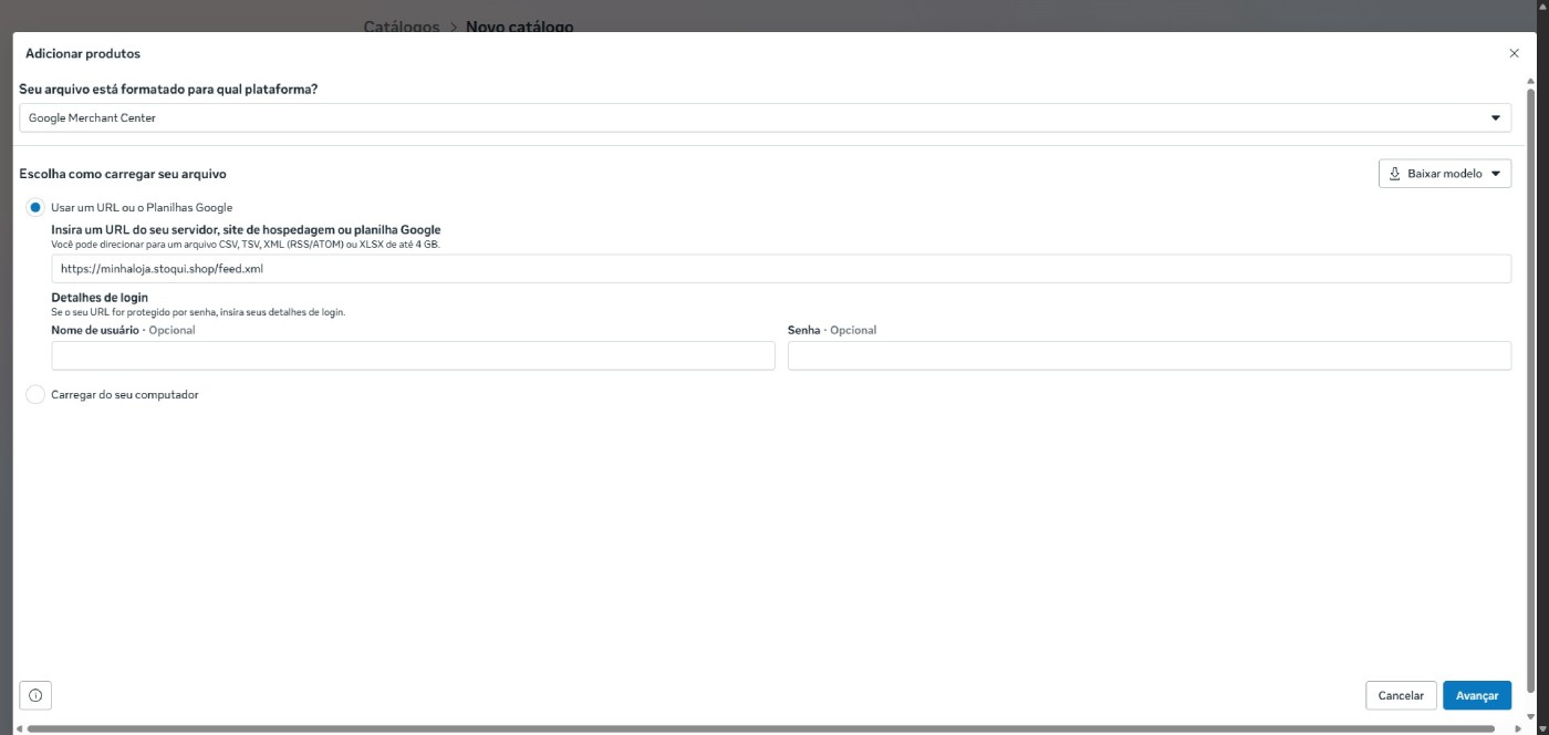 Conectar feed de dados