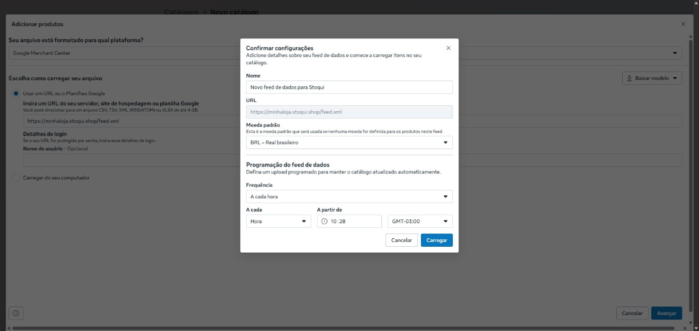 Confirmar configurações