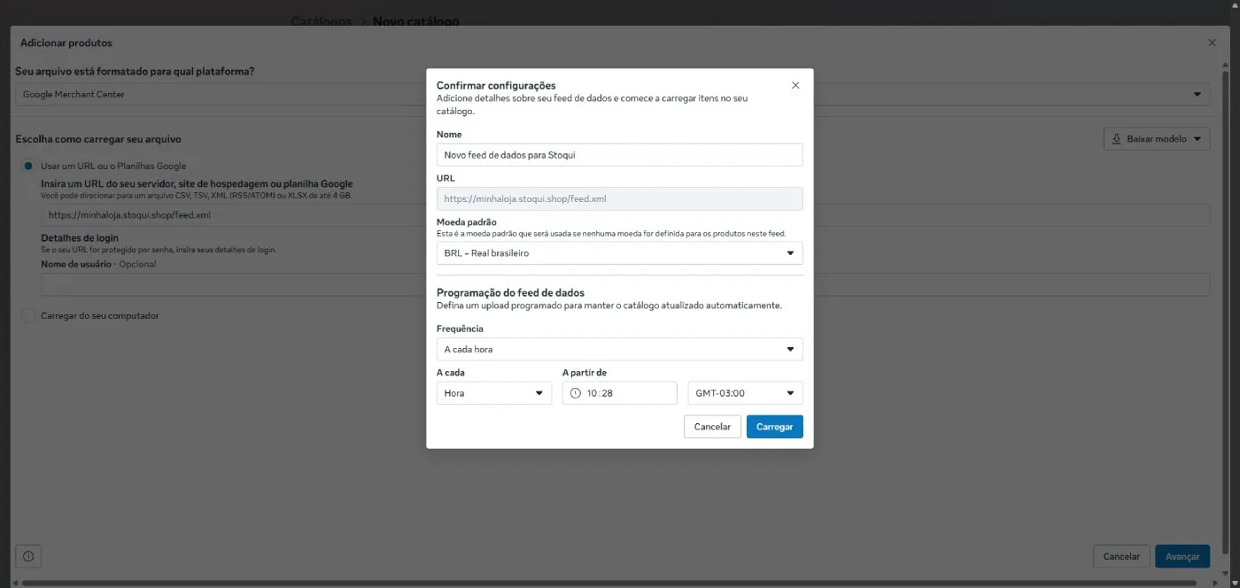 Confirmar configurações
