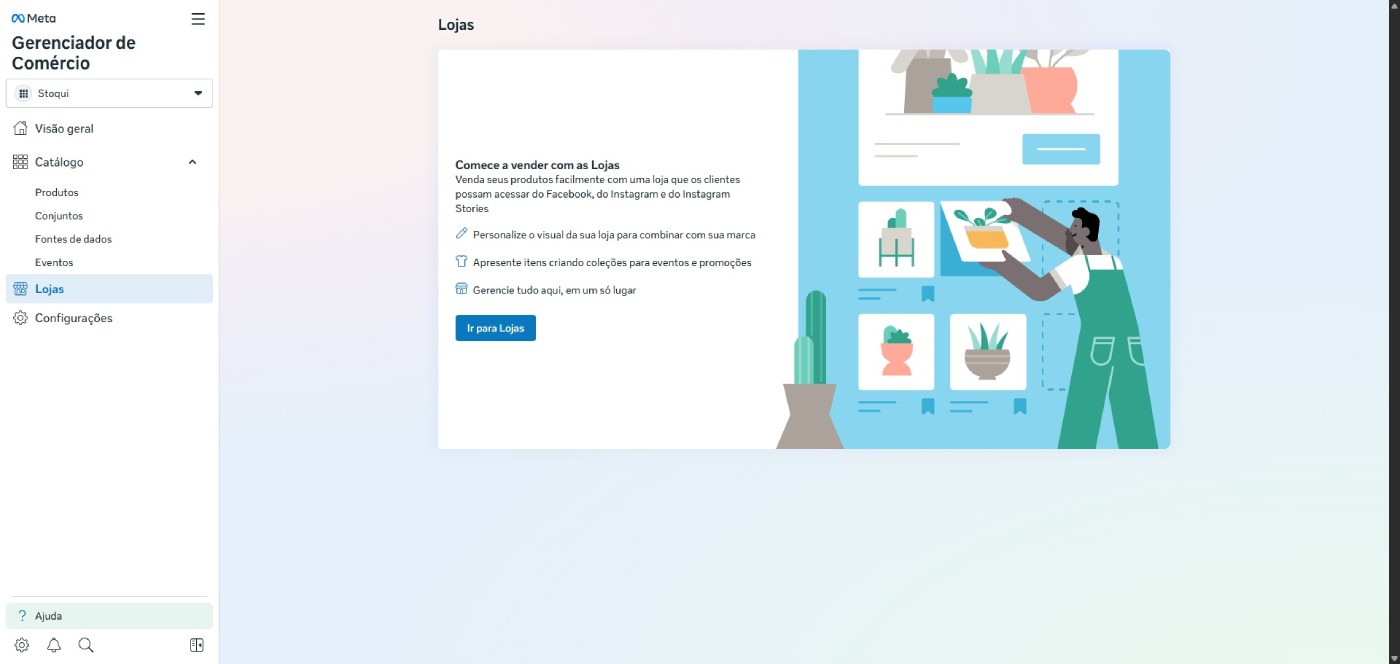 Lojas no Gerenciador de Comércio