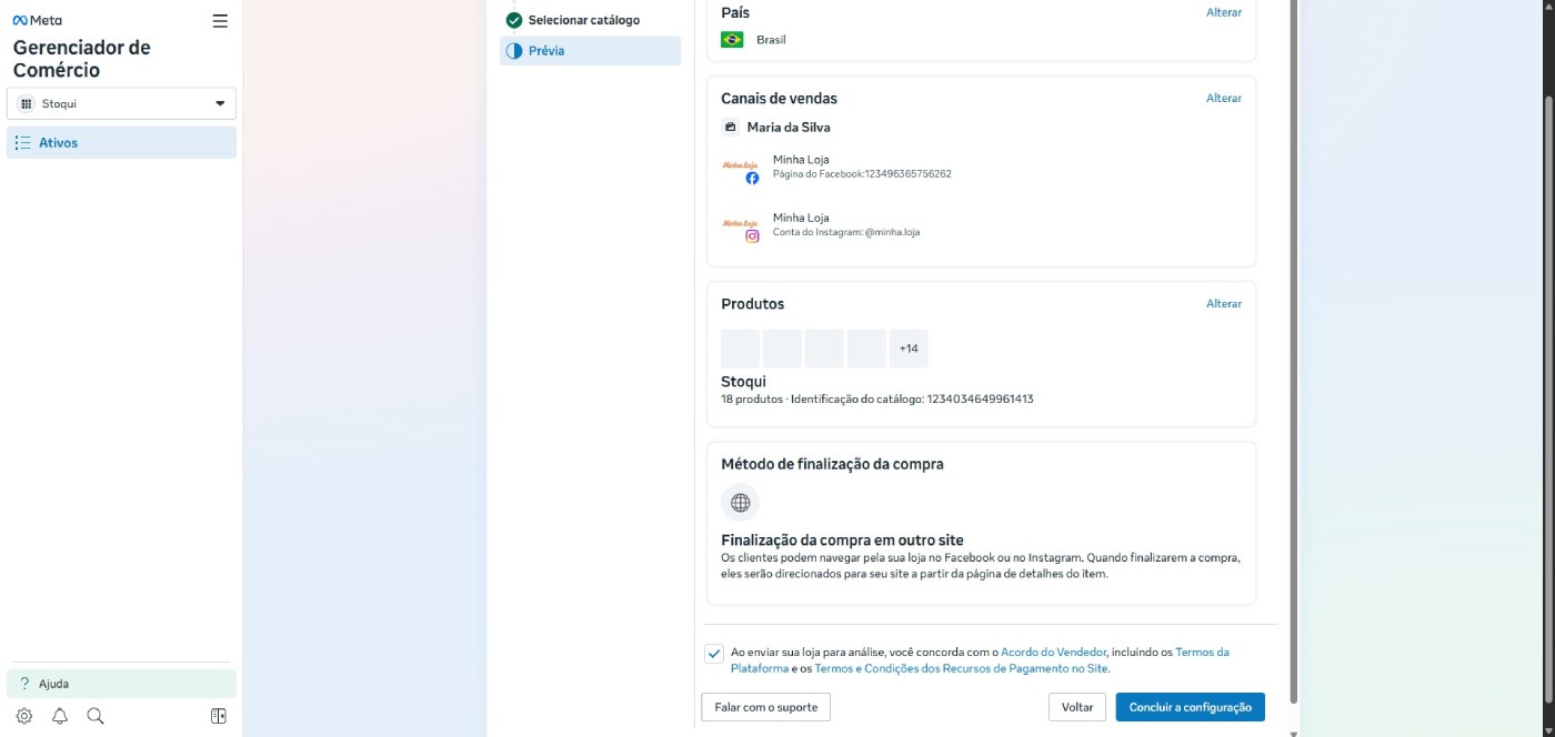 Concluir configuração