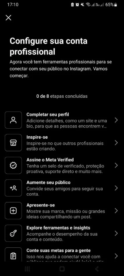 Conclua o processo