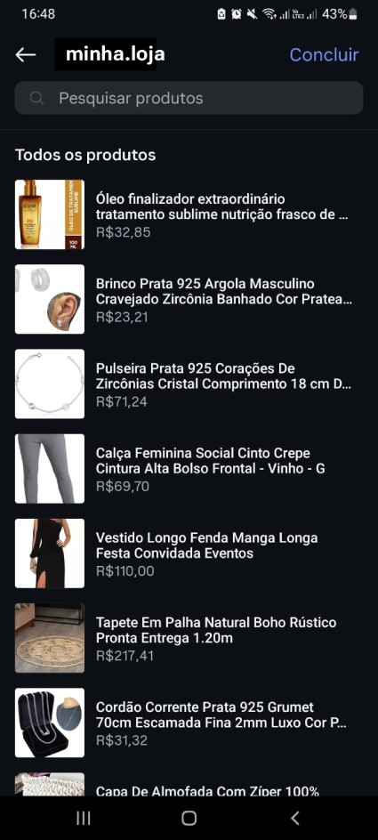 Escolher produto catálogo