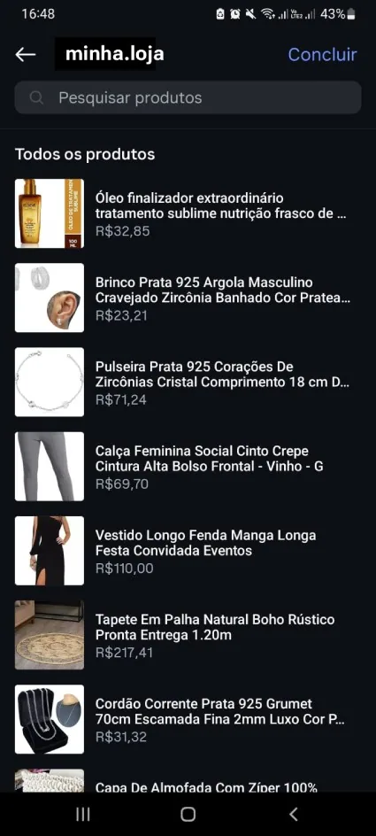 Escolher produto catálogo